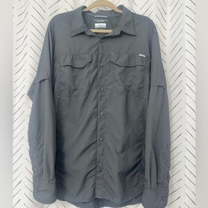 Columbia Gray Button Up Omni Shade Sun Protection